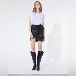 Black Sequin Mini Skirt
